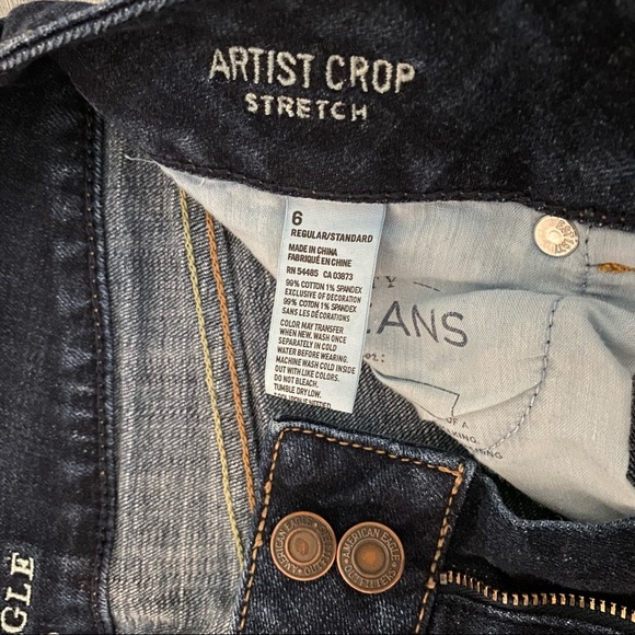 AMERICAN EAGLE Artist Crop Jeans Size 6 - Picture 6 of 12